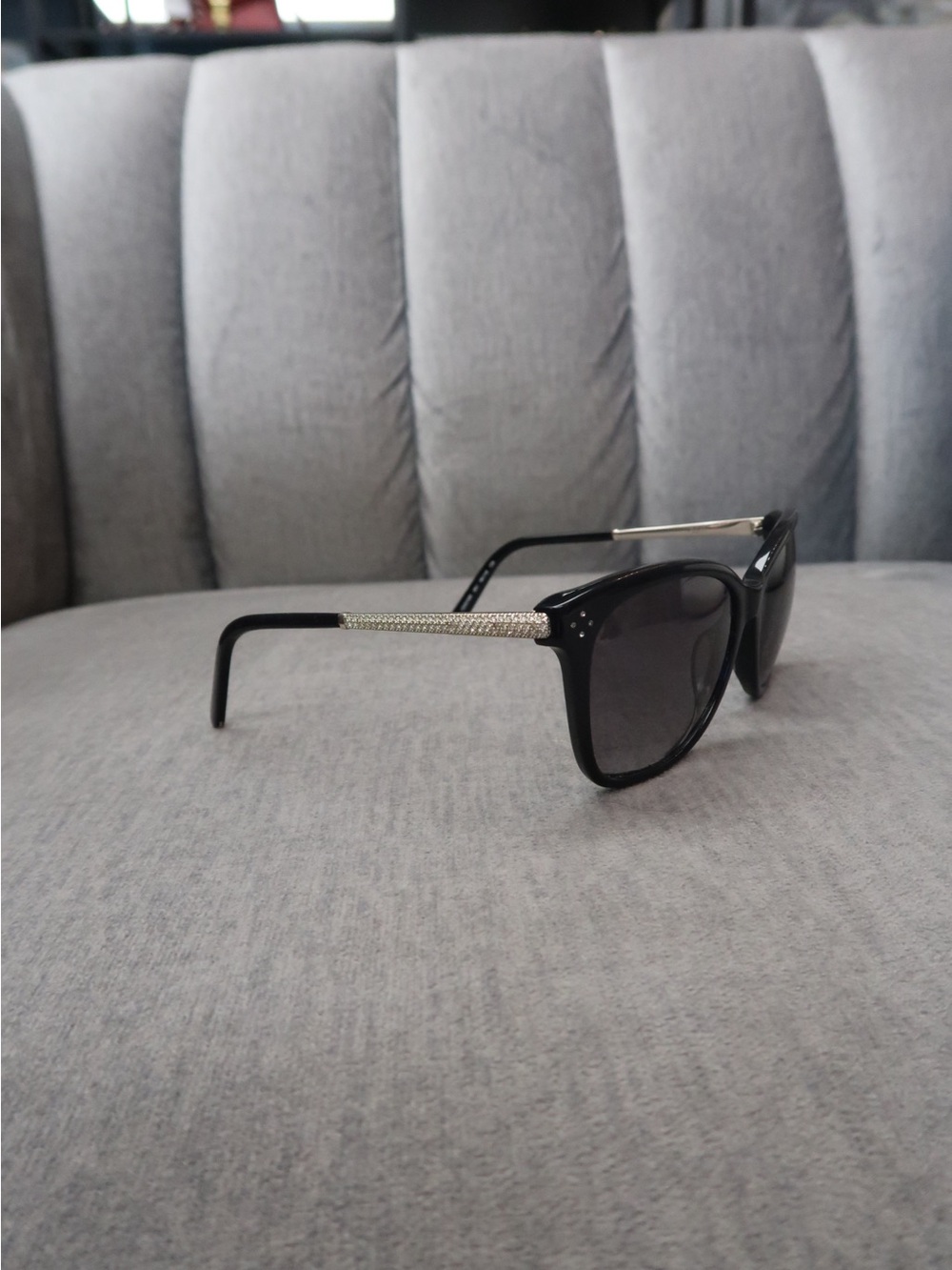 Chloe Black Sunglasses with Silver Temples